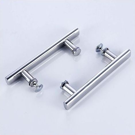 TAISHENGDA Chrom-Duschtürgriff – 2er-Set – Glasstärke 6 bis 12 mm – Lochabstand 145 mm – Inkl. Innenknauf (1/5)