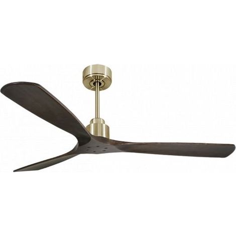Tenerife de KlassFan - Super destratificateur et ventilateur DC 166 cm Laiton pales bois sombre sans Lumière idéal 30 à 60 m² (1/5)