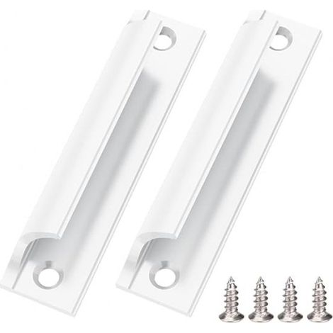 Tirador de puerta, 2 piezas, Tirador atornillable, Tirador para puerta corredera, Tirador para armario, mueble de cocina, cajón y muebles, Blanco (1/5)
