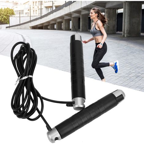 Corde à Sauter Sportive en Métal avec Grip Ergonomique pour Entraînement Cardio et Brûlage de Graisse - Hommes, Femmes et Jeunes (1/5)