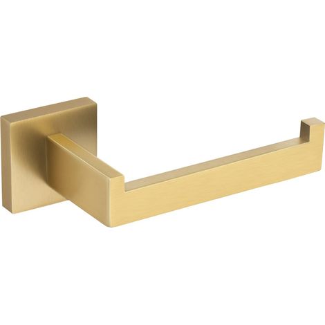Portarrollos de papel higiénico grande de acero inoxidable SUS 304, con capacidad para rollos grandes, cuadrado, para baño, cocina y oficina (Oro, 6,5) (1/5)