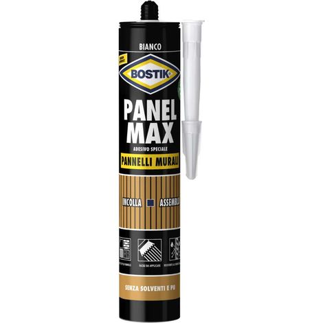 Adesivo per Pannelli Murali Bostik Panel Max Cartuccia 465g – Colla di Montaggio per Rivestimenti e Pannelli