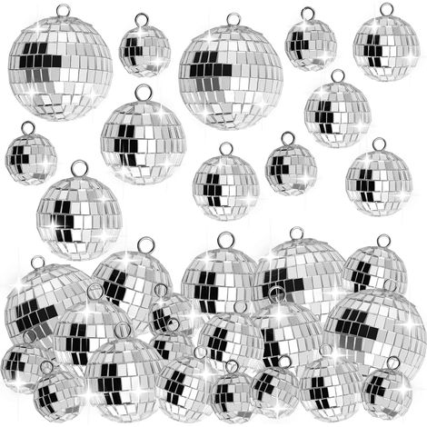 Discokugel, 25 Spiegelkugeln, Mini-Discokugel, kleine Deko-Discokugeln, kleine Discokugeln zum Aufhängen am Weihnachtsbaum (1/5)