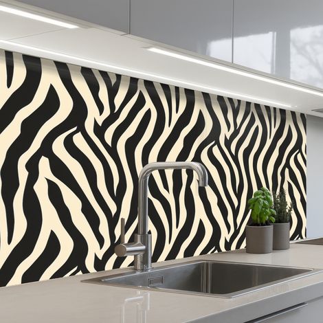 SCHIENALI CUCINA Zebra - Stampa - Classico - Nero 100x60 cm (1/5)