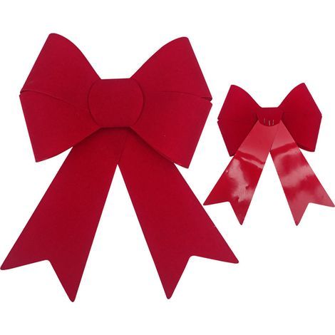 Weihnachtsschleife – 21 x 31 cm – Rot – Weihnachtsbaumschmuck für drinnen und draußen – 2 Stück (1/5)