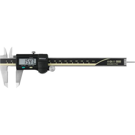 Mitutoyo Digitaler Messschieber mit AOS-System mit rundem Tiefenmaß und Datenausgang, Messbereich: 150 mm (1/2)