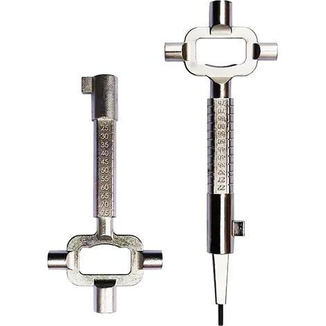 Lot de 2 clé d'armoires électriques - Outil d'ouverture de porte - Clé universelle (1/5)