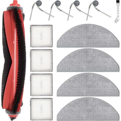 Pièce de Rechange pour Roborock Q10 X5 / Q10 X5+ aspirateur Robot Accessoires, 1 Brosse Principale, 4 serpillières, 4 filtres, 4 brosses latérales (1/5)