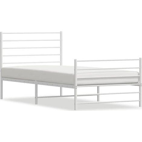 Maison Exclusive - Giroletto con Testiera e Pediera Metallo Bianco 100x190 cm (1/5)