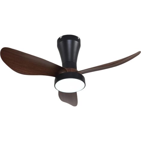 Silent ceiling fan with LED light, high airflow, includes remote control, suitable for kitchens and bedrooms. (1/4)