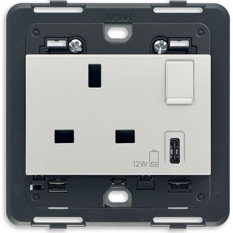 VIMAR - 20223.CN Enchufe BS 2P+E 13A + int. + USB C Siguiente
