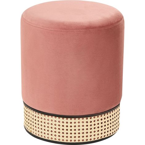 Pouf YANKTON Samtstoff Rosa (1/5)