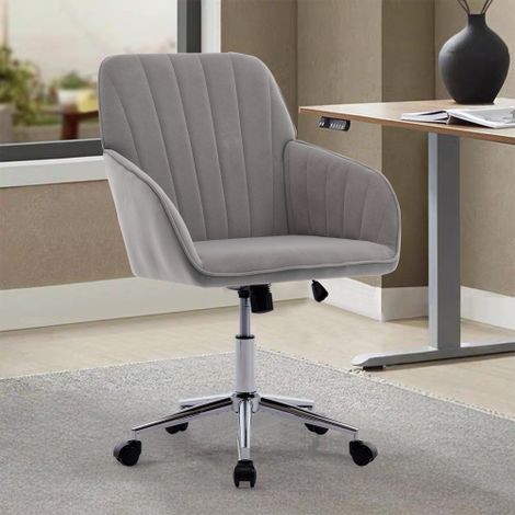 Chaise de bureau pivotante et réglable en hauteur pour la maison et la chambre — Chaise pivotante ergonomique avec dossier, adaptée à une position assise prolongée.