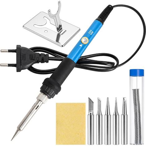 Soldering Iron Kit 60 W, Electric Soldering Iron, Electronic Soldering Kit – 220-896 °F Adjustable, 5 Tips, Tin – for DIY, Repair and Workshop (1/5)