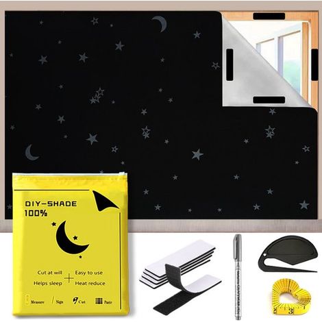 Rideau occultant portable étoilé – 200x145 cm – Autocollant – Sans perçage – Blackout – Chambre (1/5)