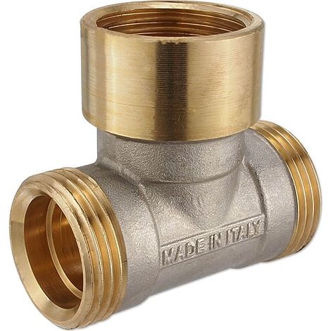 Messing T-Stück für Klemmringverschraubung 1'' Eurokonus - 1'' IG - 1'' Eurokonus