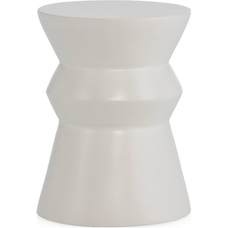 Tabouret en céramique blanc sculptural - Blanc (1/2)