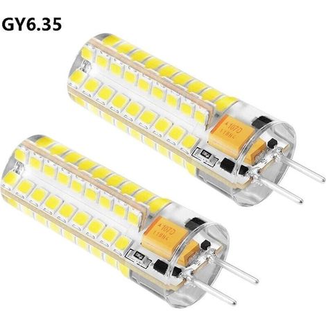 Ampoule LED, G6.35 LED 12V, lampe halogène de remplacement 7W 50W, blanc pur 6000K, angle de faisceau de 360°, pour éclairage d'armoire, non dimmable (2 pièces) (1/4)