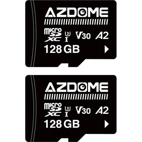 Carte Micro SD, Haute Vitesse, Compatible avec les Caméras de Tableau de Bord, 2PCS 128GB (1/2)
