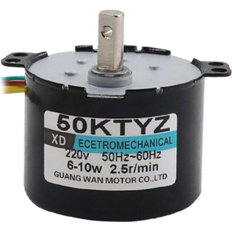 Moteur Synchrone à Aimants Permanents CW/CCW Moteur Electrique à Couple Elevé à Faible Vitesse (15rpm 50KTYZ AC 220V 6-10w)Lefou (1/5)