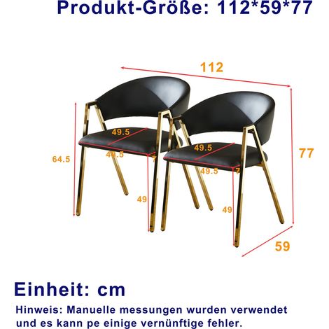 Lot de 2 chaises de bistrot en simili cuir noir, piètement métal doré élégant, design scandinave épuré avec accoudoirs, idéales pour cuisine, salle à manger ou espace détente. (1/5)