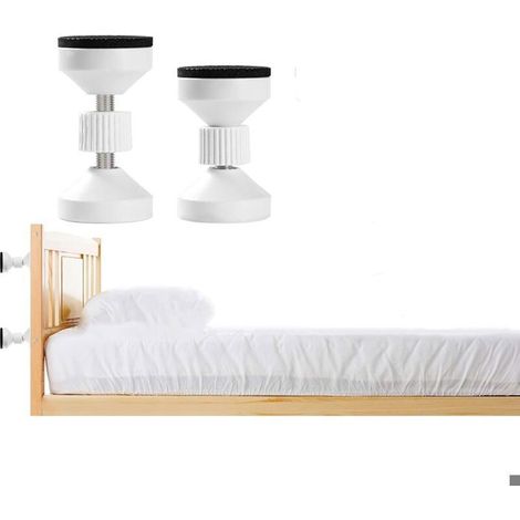 Stabilisateur de tête de lit réglable, support télescopique antichoc pour mur, lit, armoire, canapé (58-68 mm, blanc, lot de 2) (1/5)