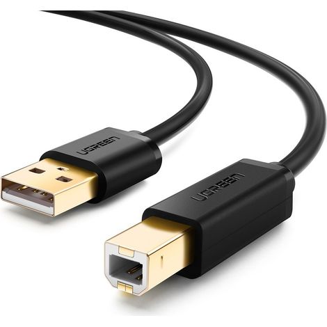 Cavo per stampante UGREEN US135 USB 2.0 AB, placcato oro, 3 m (nero) (1/2)
