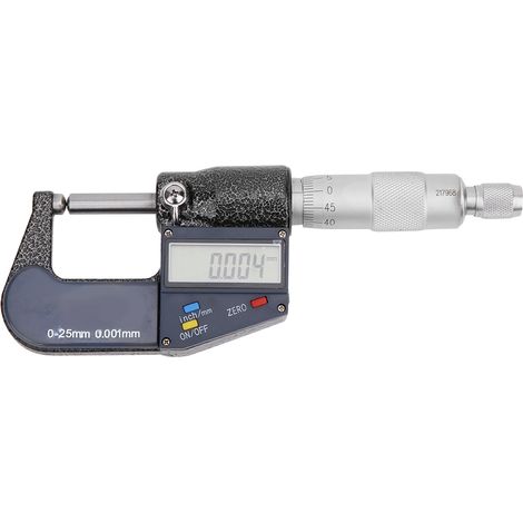 Micromètre numérique à double tête ronde en acier inoxydable 0‑25 mm métrique 0,001 mm/0,0005 po (1/5)