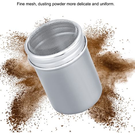 Pulverstreuer aus Edelstahl für Kakao, Zucker, Kaffee, Pfeffer und Gewürze (konkav S) (1/5)