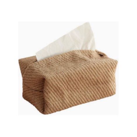 Boîte à mouchoirs en tissu coton et lin, style japonais minimaliste, housse de rangement pour mouchoirs, design élégant et pratique pour salon, chambre, bureau et décoration intérieure (1/5)