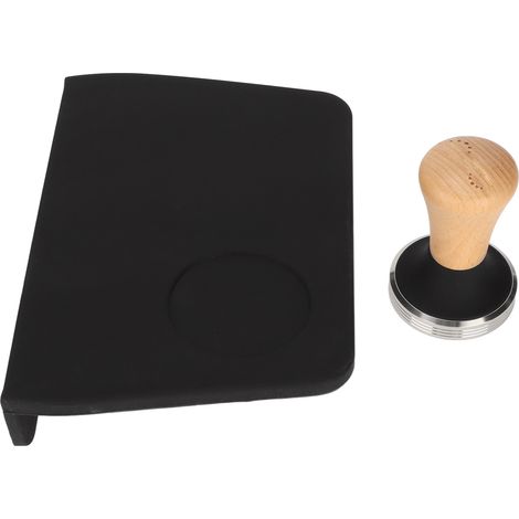 Kaffeetampfmatte mit Tamperschlitz, staub- und ölabweisend, schwarz, 58 mm / 2,3 Zoll Tamperset (1/5)