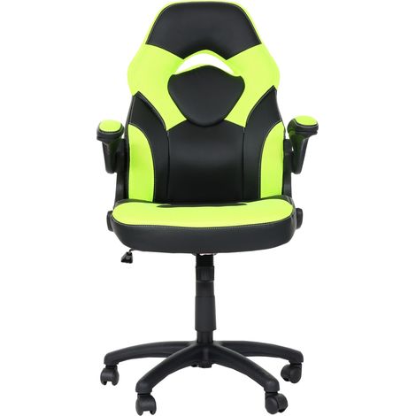 Chaise de bureau HWC-K13, chaise pivotante Gaming, ergonomique, accoudoirs réglables, similicuir  n (1/5)