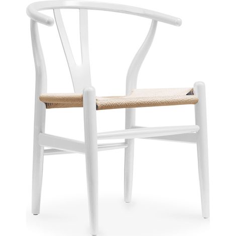 Sedia da pranzo in legno - Stile Scandinavo - Wish Bianco