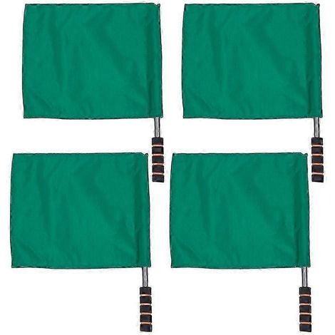 Lot de 4 drapeaux d'arbitre pour épreuves d'athlétisme, mât en acier inoxydable, drapeaux de commandement et de signalisation manuelle (verts) (1/2)