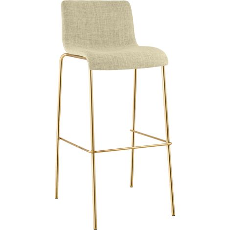 Barhocker Hover Stoff Vierfußgestell Gold creme (1/5)