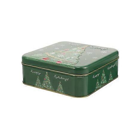 Boîte à biscuits de Noël en fer-blanc, petite boîte cadeau pour bonbons et friandises (verte)