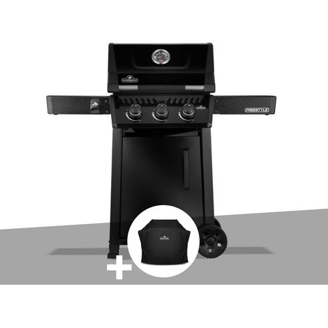 Barbecue gaz Freestyle 365 noir 3 brûleurs + Housse de protection - Napoléon (1/5)