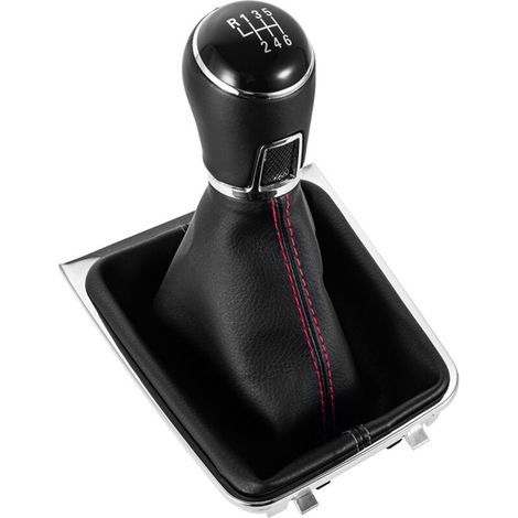 Staubschutzhülle für den 5/6-Gang-Schaltknauf des Volkswagen Golf 7A7MK7, Staubschutzhülle für den 6-Gang-Schaltknauf mit rotem Faden und aufwendiger Stickerei. (1/5)