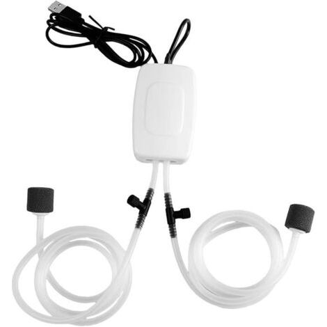 USB-Luftpumpe mit Doppelausströmer – 1W Energiesparende Mini-Sauerstoffpumpe, tragbar mit Schlauch, ideal für Aquarienwasserpumpen (1/5)