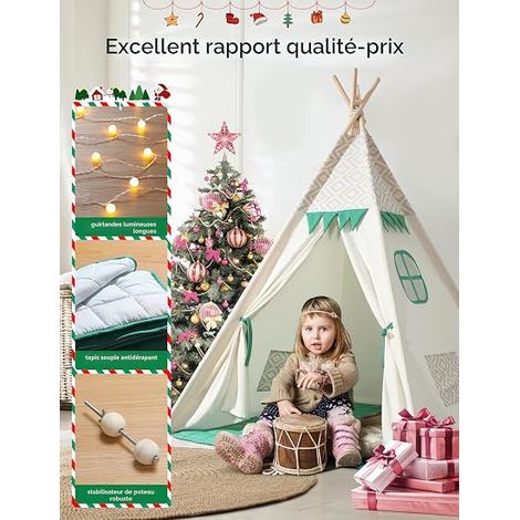 Tipi Enfant avec lumière Tapis (1/4)