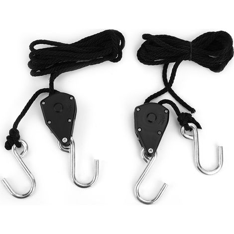 Clip De Suspendre Réglable - Cordon Tressé En Polypropylène 184 cm - Charge Maximale 68 kg - Pour Lampes Led - Lot De 2 (1/5)