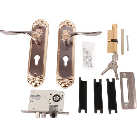 Serrure à pêne dormant, serrure de porte de sécurité, poignée ergonomique, anti-collision, muette pour portes en bois, chambre à coucher (1/5)
