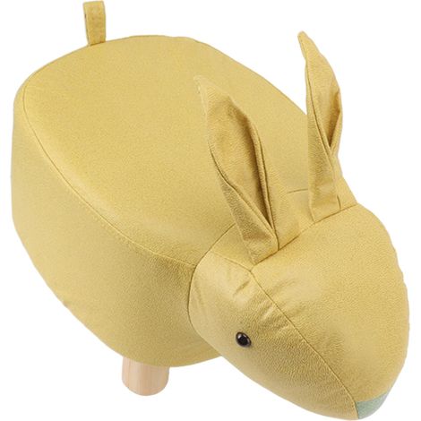 Tierförmiger Hocker für Kinder, niedliche Fußstütze aus Holz, Wohnzimmer, Spielzimmer, gelber Garten (1/5)