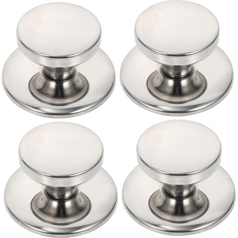 Set di 4 pomelli per coperchi in acciaio inox, maniglie di ricambio sicure e scorrevoli per coperchi di pentole, accessori da cucina (1/5)