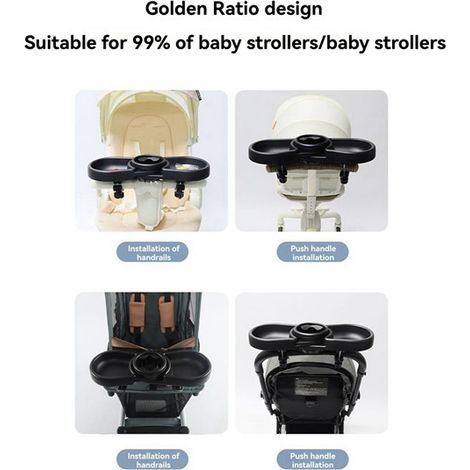 1 color: Black Material: ABS Stroller tray, 3-in-1 meal tray, stroller tray (1/5)