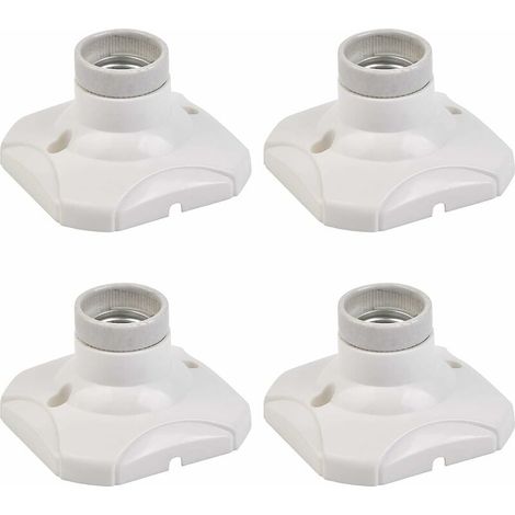 PCS E27 LED-Lampenfassung, E27-Lampenfassung, Halterung, E27-Fassung, Wandmontage, E27-Sockel mit Halterung für Flure, Treppen, Schlafzimmer, Küchen (AC 220–250 V, weiß) (1/4)