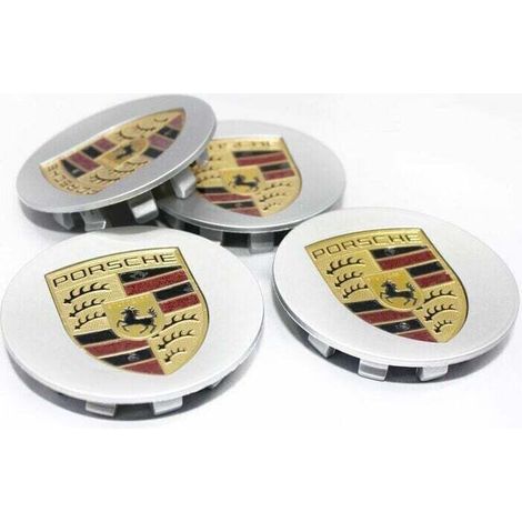 75MM 4-pack Porsche Silver Centre Cap (Single) (1/2)