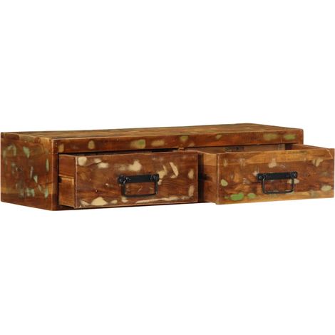 Meuble TV mural Meuble de rangement - 80x30x19 cm bois massif de récupération fr2648 - Maison La Vie (1/5)