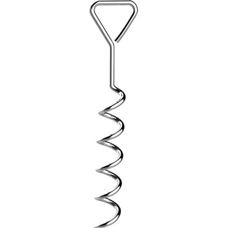Piquet De Tente En Spiral - Acier Nickelé - Résistant À La Rouille - Pour Camping Et Randonnée - Lot De 10 (1/5)