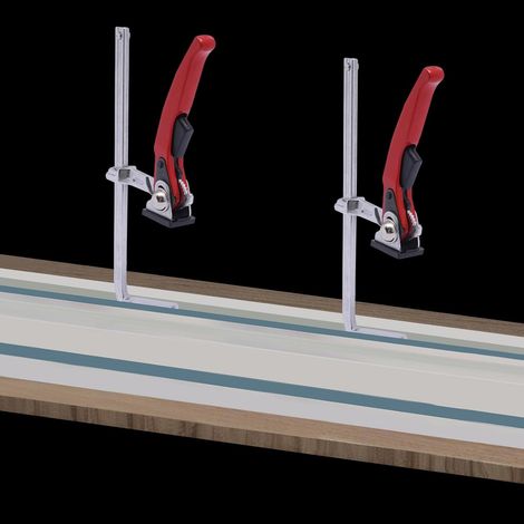 Lot de 2 serre-joints à levier pour table - Diamètre de serrage : 200 mm - Profondeur de serrage : 60 mm - Pour ponçage, découpe de précision (1/5)